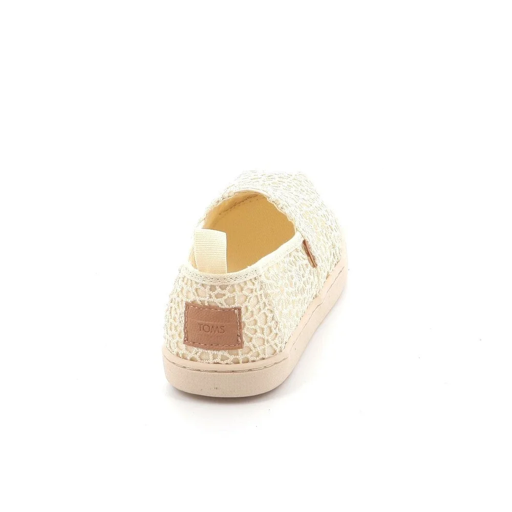 Toms Alpargata 10020616 Girls 5Y M Ivory Floral Slip On Espadrille Shoes NCZ323